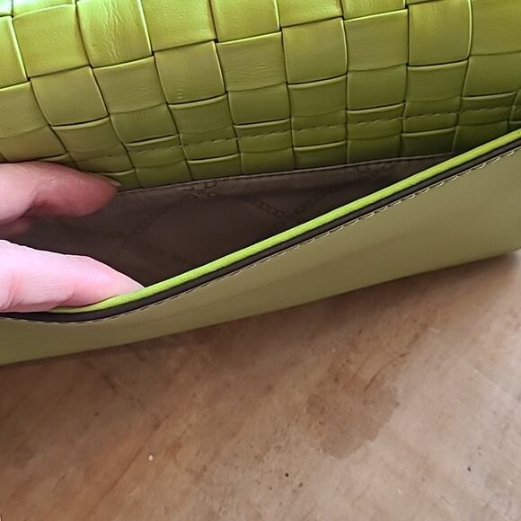 Michael Kors Bradshaw Lime Green Convertible Purse CrossBody Shoulder Woven NWOT - Picture 6 of 12